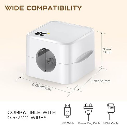 6 Pack Magnetic Cable Clips • Cord Holder Under Desk • Cable Management for Home Office Desk • Phone • Car • Wall • Desktop • Nightstand • Premium Cable Holder (White) in Saudi Arabia