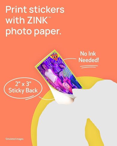 طابعة صور Canon Ivy 2 Mini (أبيض نقي) - بلوتوث، طباعة من أجهزة iOS وAndroid، تتضمن 110 مطبوعة Zink Sticky-Back، وشريط إضاءة LED، وحقيبة واقية، وكابل USB in Kuwait