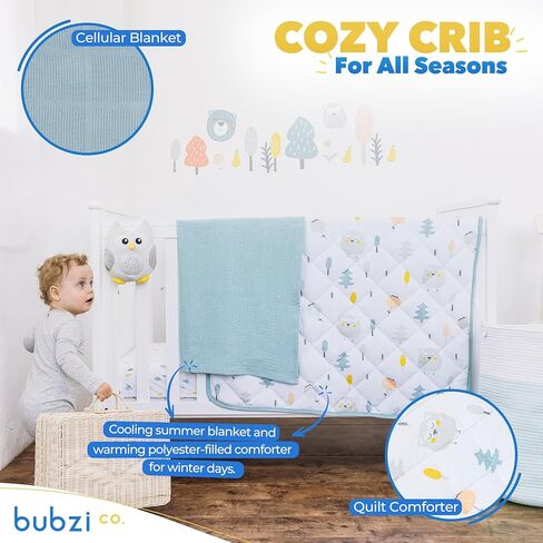 مجموعات سرير الأطفال للأولاد 5 قطع تتضمن ملاءات سرير الأطفال ×2، لحاف قطني، بطانية أطفال ومجموعة ملصقات جدارية إضافية in Kuwait