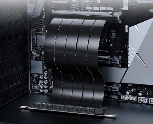بطاقة Sintech PCIe 4.0 16X Riser، كابل تمديد PCI-E Express X16، متوافق مع بطاقة GPU من سلسلة GTX RTX Radeo (180 درجة 10 سم) in Kuwait