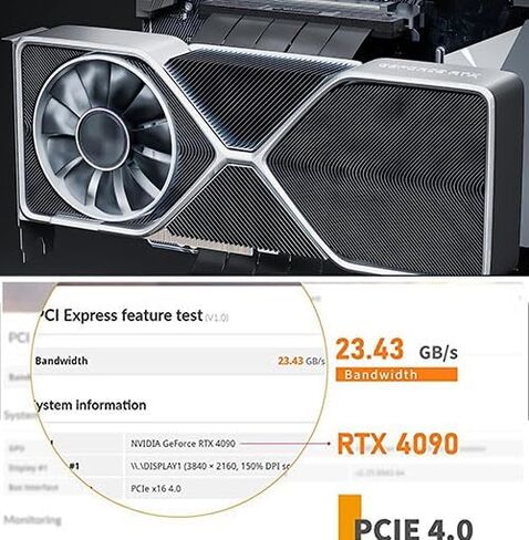 بطاقة Sintech PCIe 4.0 16X Riser، كابل تمديد PCI-E Express X16، متوافق مع بطاقة GPU من سلسلة GTX RTX Radeo (180 درجة 10 سم) in Kuwait