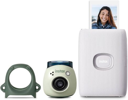 حزمة كاميرا Fujifilm Instax Pal الرقمية وطابعة Mini Link 2 للهواتف الذكية مع بطاقة ذاكرة Micro SD سعة 32 جيجابايت مع محول SD وحقيبة كتف Slinger متعددة الأجهزة in Kuwait