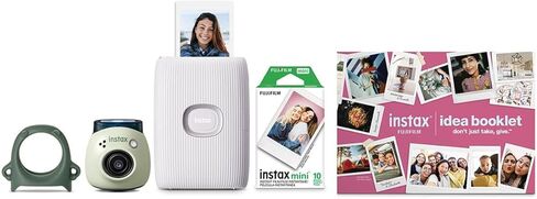 حزمة كاميرا Fujifilm Instax Pal الرقمية وطابعة Mini Link 2 للهواتف الذكية مع بطاقة ذاكرة Micro SD سعة 32 جيجابايت مع محول SD وحقيبة كتف Slinger متعددة الأجهزة in Kuwait
