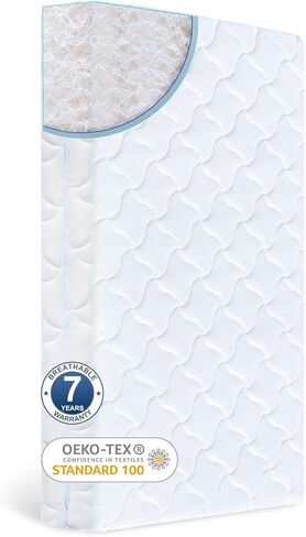 مرتبة سرير الأطفال والرضع - غطاء قابل للغسل بنسبة 100% وجزء أساسي قابل للشطف، مسامي بنسبة 100% - يقلل من خطر الاختناق، مراتب سرير الأطفال، مرحلتين، مرتبة فاخرة 52 بوصة × 27.6 بوصة × 4 بوصة لسرير الأطفال وسرير الأطفال الصغار in Kuwait