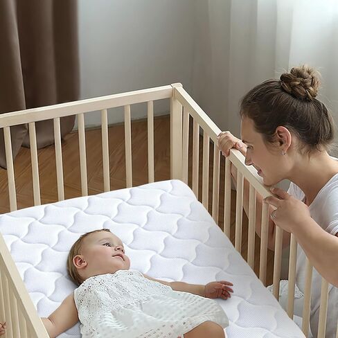مرتبة سرير الأطفال والرضع - غطاء قابل للغسل بنسبة 100% وجزء أساسي قابل للشطف، مسامي بنسبة 100% - يقلل من خطر الاختناق، مراتب سرير الأطفال، مرحلتين، مرتبة فاخرة 52 بوصة × 27.6 بوصة × 4 بوصة لسرير الأطفال وسرير الأطفال الصغار in Kuwait