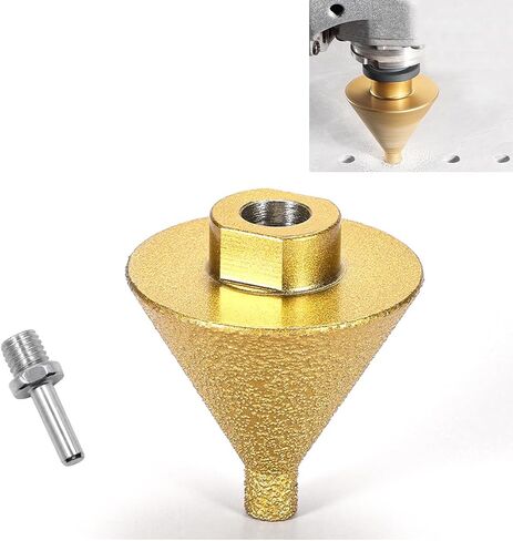38mm/50mm M10 Diamond Beveling Chamfer Bit, Countersink Drill Bit Shower Porcelain Tile Hole Cutter for Angle Grinders and Existing Holes Enlarging Trimming with 1pcs Thread Adapter (Φ50mm Type1 1pcs) in Saudi Arabia