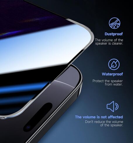 MAGIC JOHN 2 Pack لهاتف iPhone 16 Pro Max 6.9 بوصة واقي شاشة من الزجاج المقوى للخصوصية، إزالة تلقائية للغبار، خالية من الفقاعات، سهلة التركيب in Saudi Arabia