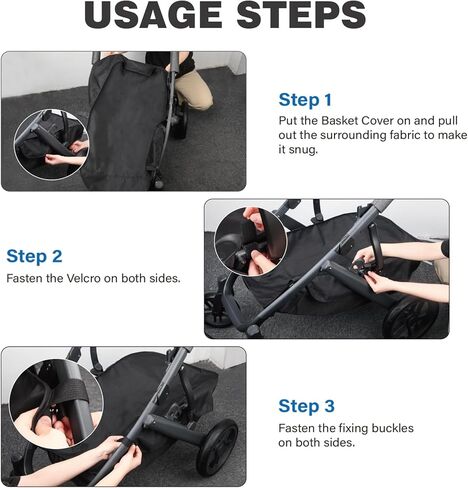 غطاء سلة WEIGUZC لجهاز UPPAbaby Vista V2 & Cruz V2 - قابل للطي مع عربة الأطفال - مادة متينة in Kuwait