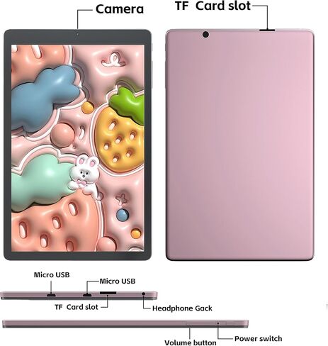 8.0 inch Pink Tablet Ultra-Thin Small Tablet Laptop Atom-Z8350 CPU 4G DDR3 128GB EMMC with 1.44GHz/ 1280 * 800 IPS Screen/Win 10 Pro/2MP + 5MP Camera/WiFi/Bluetooth (4G+128GB,Rose Gold) in Kuwait