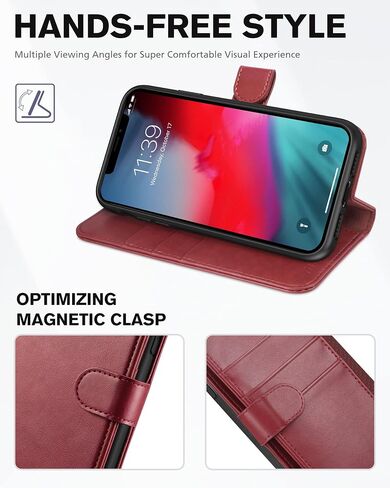 محفظة TUCCH لهاتف iPhone XR، مزودة بمسند RFID مع فتحة لبطاقة الائتمان من جلد البولي يوريثان مع شحن لاسلكي [غلاف TPU مقاوم للصدمات] متوافق مع iPhone XR 6.1، أسود in Saudi Arabia