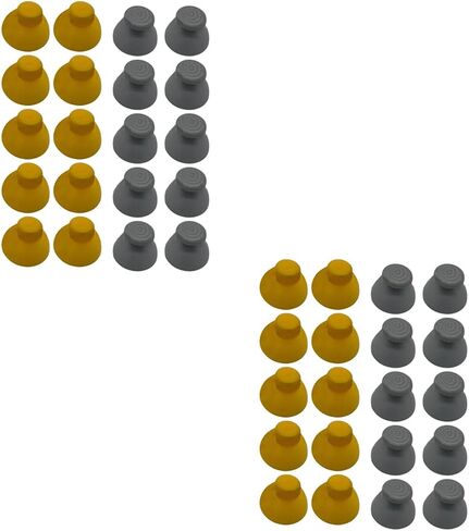 Magik 20-40 قطعة لأغطية Gamecube Thumbstick استبدال عصا التحكم المطاطية (20 حزمة (10 قطع)، أصفر + رمادي) in Kuwait