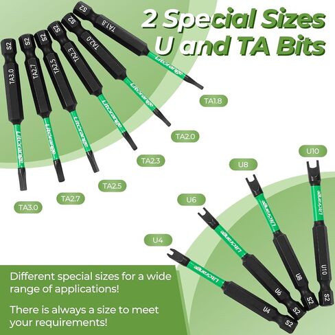 10-Pack 1/4" Hex Shank Drills Set，2.75" Length Special Screwdriver Set- Premium S2 Steel Triangle Bit Set-Triangle Bits Sizes: 1.8/2.0/2.3/2.5/2.7/3.0 & Snake Eyes Impact Driver Bit Set: U4/U6/U8/U10 in Saudi Arabia