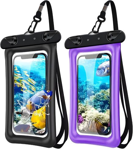 2 Pack Waterproof Floating Phone Pouch IPX8 Floatable Waterproof Phone Case with Lanyard Strap Universal Dry Bags Underwater Case Wallet for iPhone 15,14,13,12Pro Max Samsung,Up to 7.2" for Swimming in Saudi Arabia