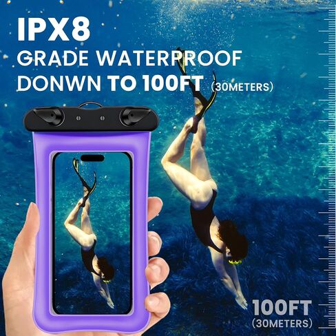 2 Pack Waterproof Floating Phone Pouch IPX8 Floatable Waterproof Phone Case with Lanyard Strap Universal Dry Bags Underwater Case Wallet for iPhone 15,14,13,12Pro Max Samsung,Up to 7.2" for Swimming in Saudi Arabia