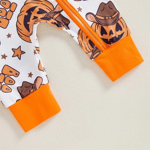 FIOMVA Baby Boy Girl Halloween Outfit Newborn Boo Pumpkin Romper Infant Long Sleeve Jumpsuit Western Fall Winter Clothes in Saudi Arabia