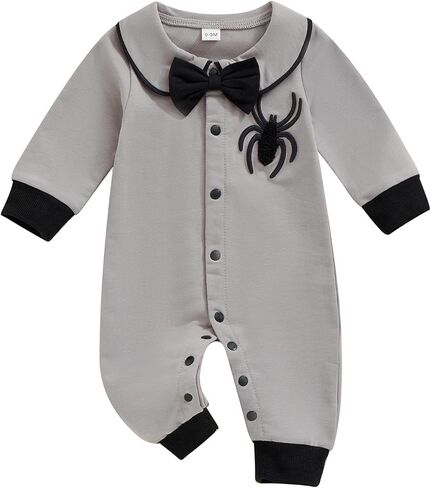 FYBITBO My First Halloween Baby Boy Girl Outfit Hey Boo Pumpkin Jumpsuit Romper Newborn Halloween Onesie Clothes in Saudi Arabia