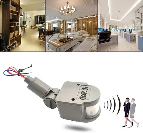 HANNAHONG PIR Motion Detector, Motion Sensor Replacement, AC110-220V, Waterproof Outdoor,Human Body Sensor for LED Light, Auto Dusk to Dawn Inductor Switch (Gey) in Saudi Arabia