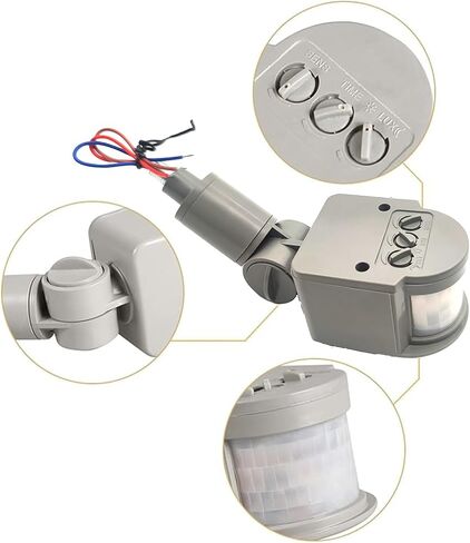 HANNAHONG PIR Motion Detector, Motion Sensor Replacement, AC110-220V, Waterproof Outdoor,Human Body Sensor for LED Light, Auto Dusk to Dawn Inductor Switch (Gey) in Saudi Arabia