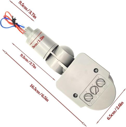 HANNAHONG PIR Motion Detector, Motion Sensor Replacement, AC110-220V, Waterproof Outdoor,Human Body Sensor for LED Light, Auto Dusk to Dawn Inductor Switch (Gey) in Saudi Arabia