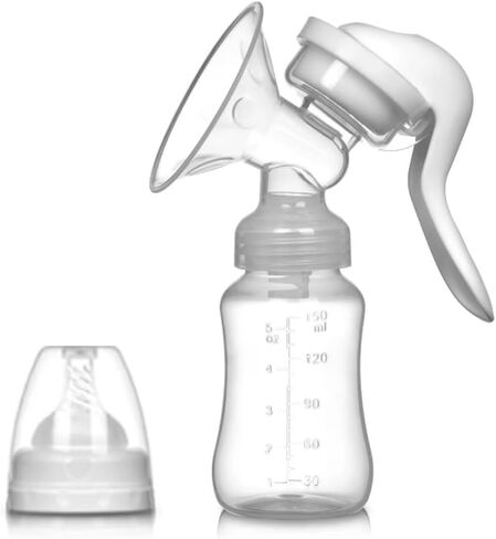 Manual Silicone Breast Pump Milk Collector, Heat Resistant, Strong Suction, BPA Free, Clear in Saudi Arabia