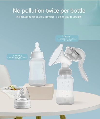 Manual Silicone Breast Pump Milk Collector, Heat Resistant, Strong Suction, BPA Free, Clear in Saudi Arabia