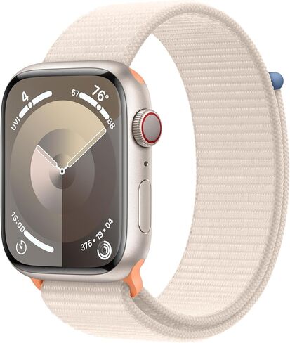 Apple Watch Series 9 [GPS + Cellular 45mm] Smartwatch with (Product) RED Aluminum Case with (Product) RED Sport Band M/L. Fitness Tracker, ECG Apps, Always-On Retina Display in Saudi Arabia