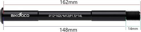 Bike QR Adapter - Bicycle Wheel Fork Axle with a Pitch of 1.5 mm Quick Release Axle - 12 mm X 117/120/121/123/126/128/130/135/142/157/162/165/168/171/175/177/181 mm in Kuwait