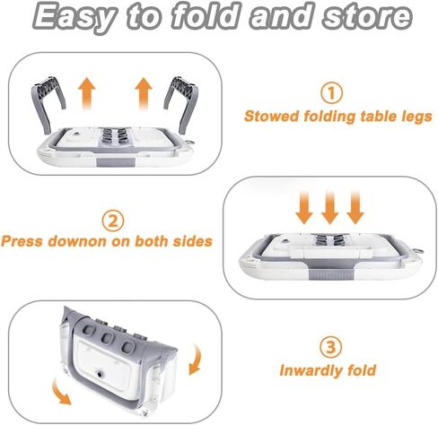 Collapsible Baby Bathtub for Babies and Toddlers Aged 0-36 Months Portable Baby Bathtub with Thermometer and Soft Pad Foldable Newborn Bathtub with Drainage Function,Perfect for Travel and Home-Gray in Saudi Arabia