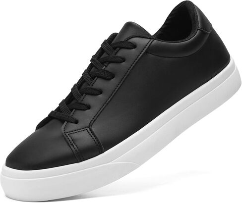 White Fashion Sneakers for Men Women 2024, Men’s Black Casual Leather Skate Shoes, Non Slip Comfortable Breathable Tennis Walking Shoes in Saudi Arabia
