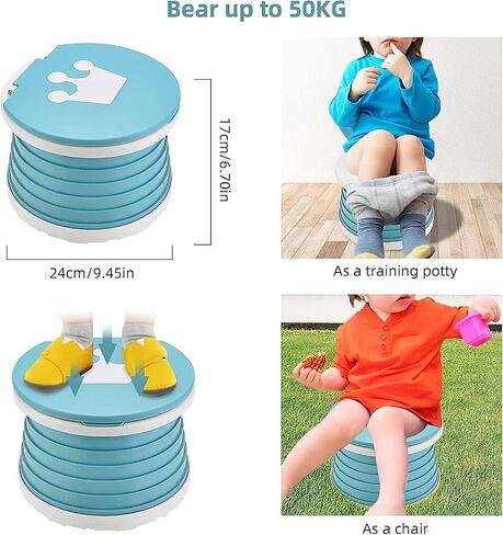 Collapsible Potty for Toddler Travel, Portable Potty for Toddler Travel, Car Potty with Storage Bag, 4 Car Seat Hooks (Green) in Saudi Arabia