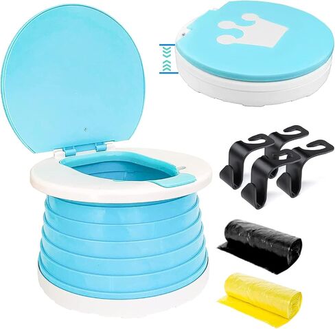 Collapsible Potty for Toddler Travel, Portable Potty for Toddler Travel, Car Potty with Storage Bag, 4 Car Seat Hooks (Green) in Saudi Arabia