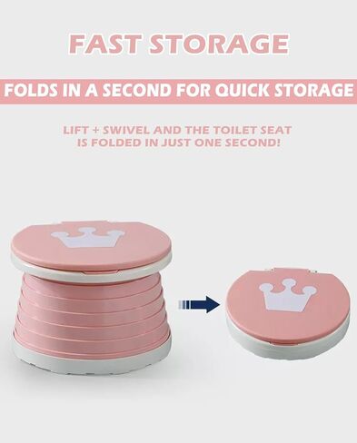 Collapsible Potty for Toddler Travel, Portable Potty for Toddler Travel, Car Potty with Storage Bag, 4 Car Seat Hooks (Green) in Saudi Arabia