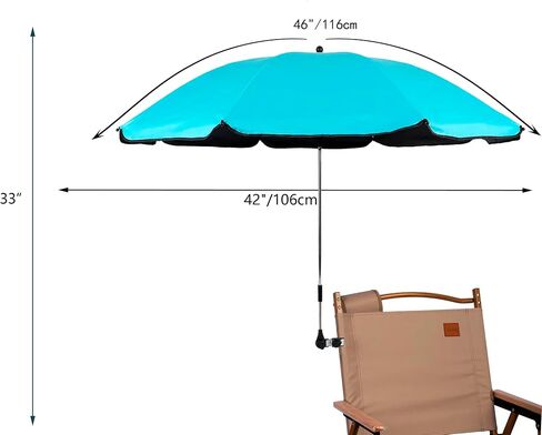 Chair Umbrellas with Universal Adjustable Clamp,Clip on Parasol Sun Shade for Patio Beach Wheelchairs Golf Carts in Saudi Arabia