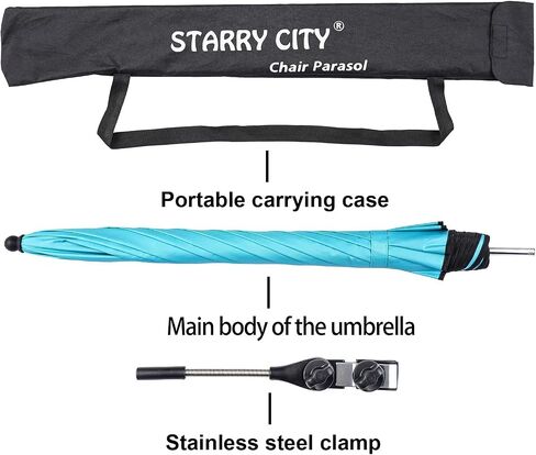 Chair Umbrellas with Universal Adjustable Clamp,Clip on Parasol Sun Shade for Patio Beach Wheelchairs Golf Carts in Saudi Arabia