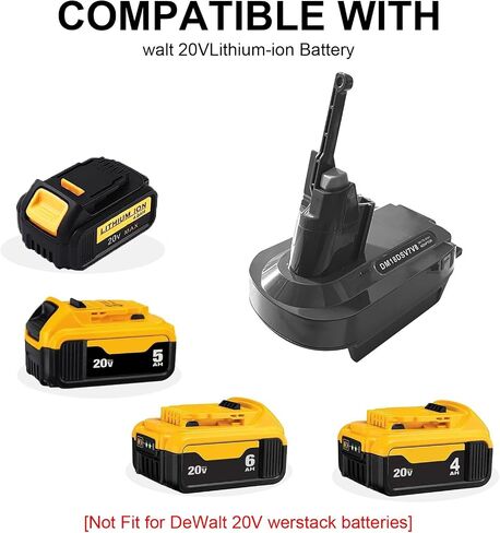 Adapter for Dewalt 20V Battery Compatible with for Dyson V7 V8 Vacuum Cleaner, for Dewalt 20V Battery Series, Replacement for Dyson V7 V8 Series Vacuum Cleaner Installation Parts.Only Battery Adapter in Saudi Arabia