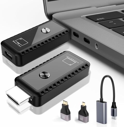 Wireless HDMI Transmitter and Receiver, Plug & Play Portable Wireless HDMI, 4K Wireless HDMI Support 2.4/5.8Ghz 100Ft, for Laptop/Pc/Tv Box/Camera/Projector, No App/Bluetooth Needed in Saudi Arabia
