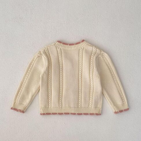 HOOLCHEAN Baby Girls Cotton Small Floral Embroidery Cardigan Sweater in Saudi Arabia