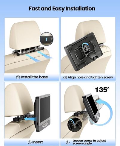 مشغل DVD محمول مزدوج مقاس 12.5 بوصة للسيارة مع مدخل HDMI 1080P، ومشغل DVD للسيارة DESOBRY بشاشة مزدوجة يشغل نفس الفيلم أو فيلمين مختلفين، بطارية قابلة لإعادة الشحن لمدة 5 ساعات، يدعم USB، مناطق مجانية in Kuwait