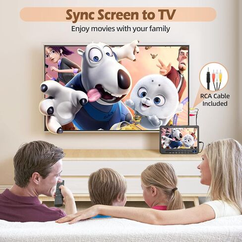 مشغل DVD محمول مزدوج مقاس 10.5 بوصة للسيارة مع مدخل HDMI 1080P، مشغل DVD للسيارة قابل لإعادة الشحن من DESOBRY، شاشة مزدوجة لتشغيل نفس أو فيلمين مختلفين، بطارية 5 ساعات، دعم USB، مدخل/خارج AV in Kuwait