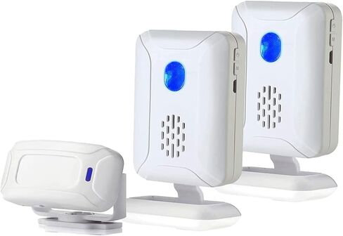 Wireless PIR Motion Sensor Detector Home Store Welcome Buzzer Monitor Commercial Door Entry Security Alert for Business Mailbox, Caregiver Reminder for Elderly (1 Sensor & 2 Doorbell) in Saudi Arabia