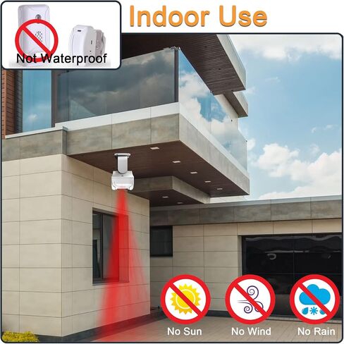 Wireless PIR Motion Sensor Detector Home Store Welcome Buzzer Monitor Commercial Door Entry Security Alert for Business Mailbox, Caregiver Reminder for Elderly (1 Sensor & 2 Doorbell) in Saudi Arabia