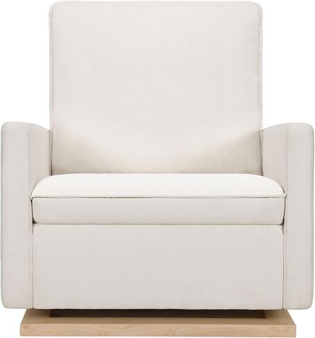 babyletto Cali Pillowback Chair and a Half Glider in Performance Cream Eco-Weave with Light Wood Base, Water Repellent & Stain Resistant, Greenguard Gold and CertiPUR-US Certified in Kuwait