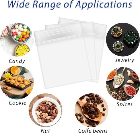 Giantree 200 Pieces 0.98" x 1.18" Plastic Zip Bags, 2 mil Jewelry Bags, Mini Zip Bags, Clear Small Pill Bag Resealable Zip Bag for Travel Small Business Storage Candy Bags (0.98 x 1.18'') in Saudi Arabia