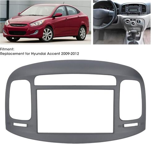2008 Accent Hatchback Radio Dash Bezel، 2007 Accent Dash Bezel Kit، لوازم أخرى، 2DIN Car Stereo Radio Fascia Dash Panel DVD Frame ABS لاستبدال Accent 2009‑2012 in Saudi Arabia