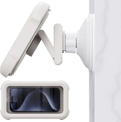 Shower Phone Holder Waterproof,360° Degree Rotating Suction Cup Phone Wall Mount Stand, Repeatable,for Bathroom Mirror Bathtub Kitchen,Shower Accessories for 4-7" Phones in Kuwait