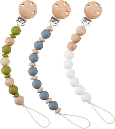 مشابك اللهاية Smlpuame للفتيات الصغيرات وحاملات اللهايات من السيليكون Paci Binky Clips، للأولاد - 3 عبوات in Kuwait