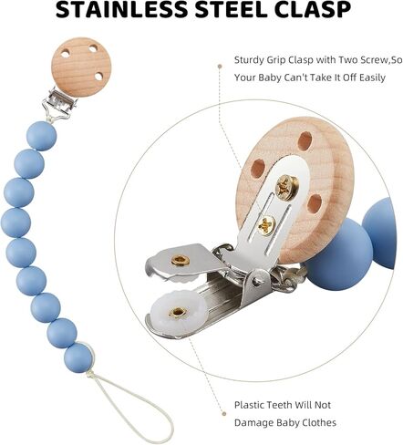 مشابك اللهاية Smlpuame للفتيات الصغيرات وحاملات اللهايات من السيليكون Paci Binky Clips، للأولاد - 3 عبوات in Kuwait