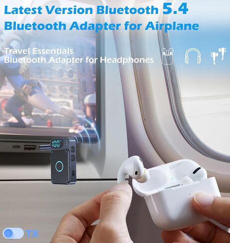 جهاز استقبال إرسال بلوتوث 5.4 من KAIY، محول بلوتوث لسماعات الرأس الطائرة، محول بلوتوث AUX للسيارة، جهاز إرسال بلوتوث لأجهزة الكمبيوتر التلفزيونية، محول بلوتوث لجهاز استقبال ستيريو in Kuwait