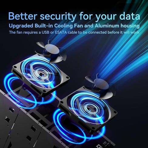 حاوية محرك أقراص ثابتة RAID ذات 8 فتحات مع مروحة تبريد لمحرك أقراص SATA HDD/SSD مقاس 2.5/3.5 بوصة مع كابل USB A/C 3.0+eSATA، حاوية محرك أقراص ثابتة 3.5 تدعم سعة 160 تيرابايت، 8 أوضاع RAID، DAS(NO NAS) in Kuwait