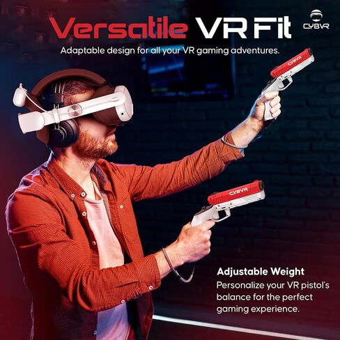 Weighted Gun Stock Pistol Grips for The Meta Quest 3 Controllers, Meta Quest 3 Accessories, VR Gun for The Quest 3, Better Immersion, Customizable Weight Feels Real in FPS Games, VR Gun Stock in Saudi Arabia
